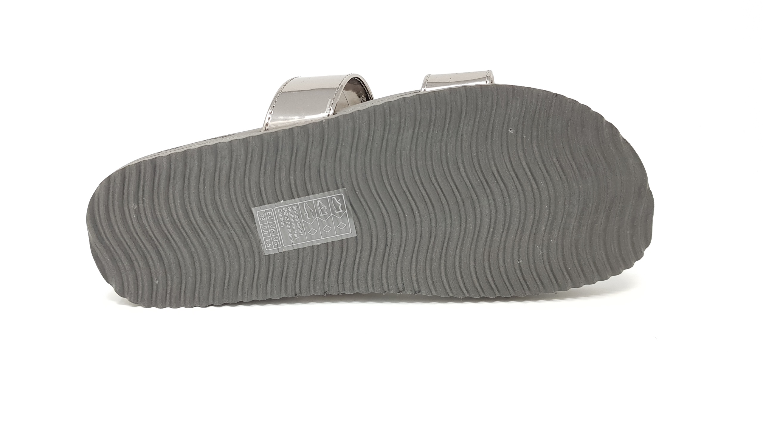 Flip Flop Double Strap Mirror metallic  Damen Slipper Sandalen