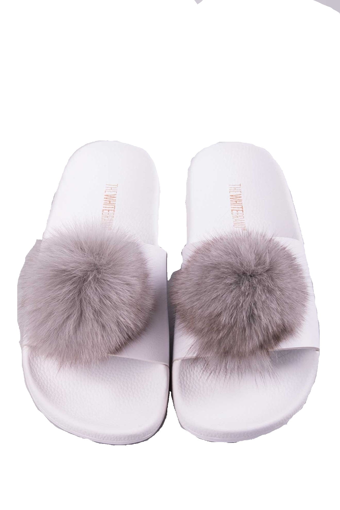 The White Brand Pompon Damen Pantolette